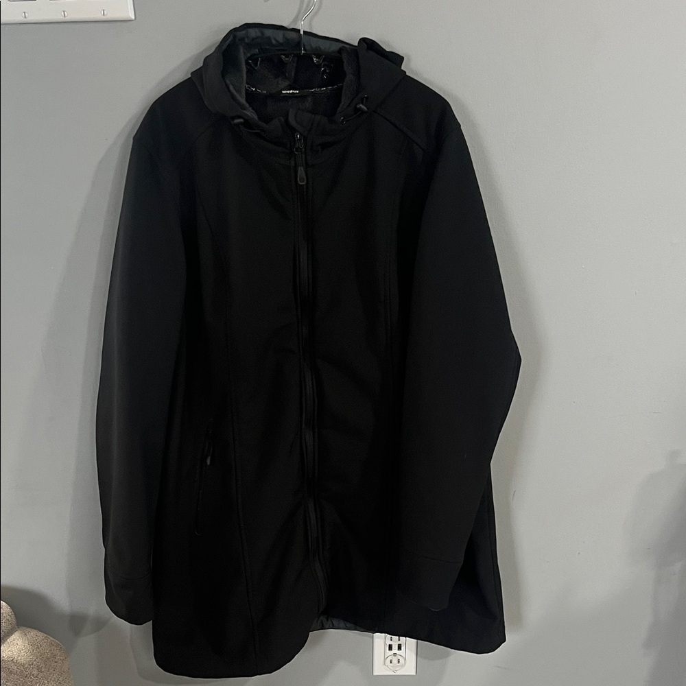Women's Black Utility Windriver Jacket Fuzzy Lining 2X